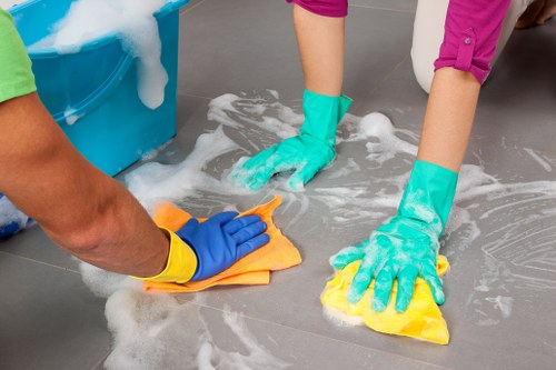 Detailed cleaning of tiled and grout flooring in SW4
