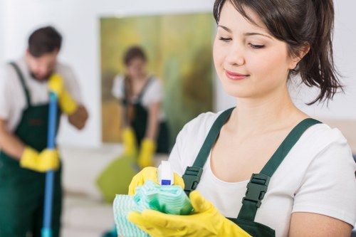 Cleaner refreshing a residential carpet in SW4